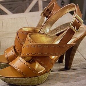 LOFT Tan Strappy Heels